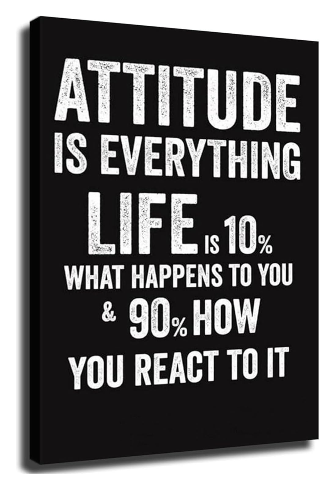 EKFBQBGW Inspirational Attitude is Everything Quote Poster Motivational Wall-Art for Home and Office Framed,08x12inch(20x30cm)