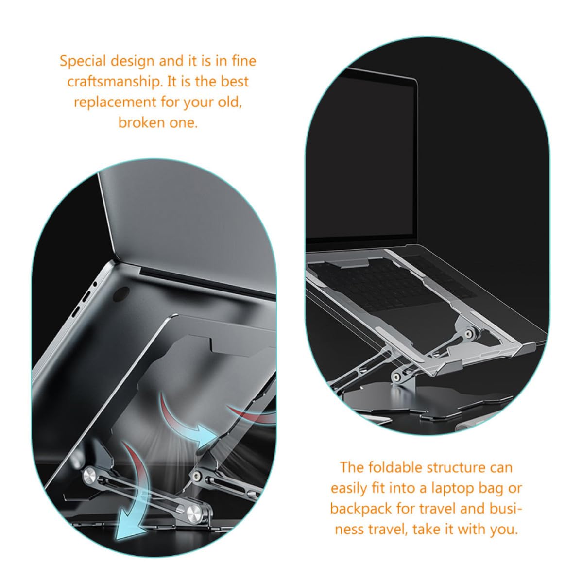 Support Réglable pour Ordinateur Portable Pliable, en Alliage D’aluminium
