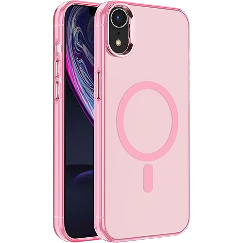 Magnetic Case for iPhone XR (6.1 inch) Compatible with Magsafe,[Not Yellowing] Slim Thin Shockproof iPhone XR Case-Pink