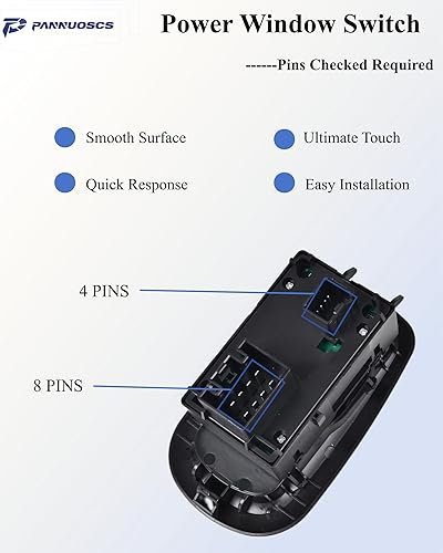 Miniatura 9 de Botón de control de interruptor de ventana de doble puerta delantera izquierda lado del conductor y pasajero compatible con Ford Transit MK8 Custom