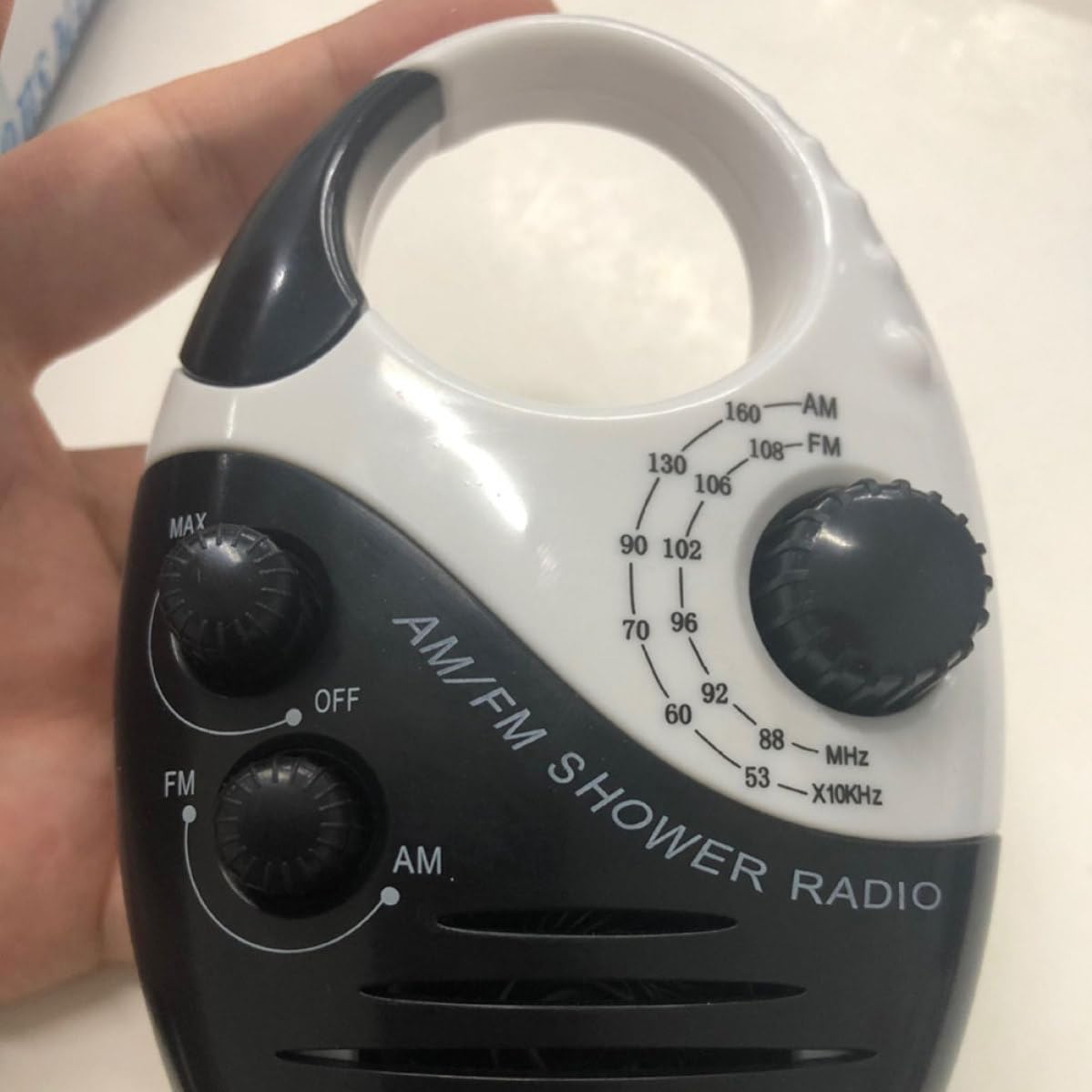 Radio de Ducha Portátil Am/FM de Plástico con Mango de Gancho