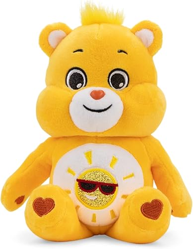 Miniatura 1 de Care Bears - Peluche de frijol de 9 pulgadas (vientre con brillantina), oso Funshine, material suave para abrazar