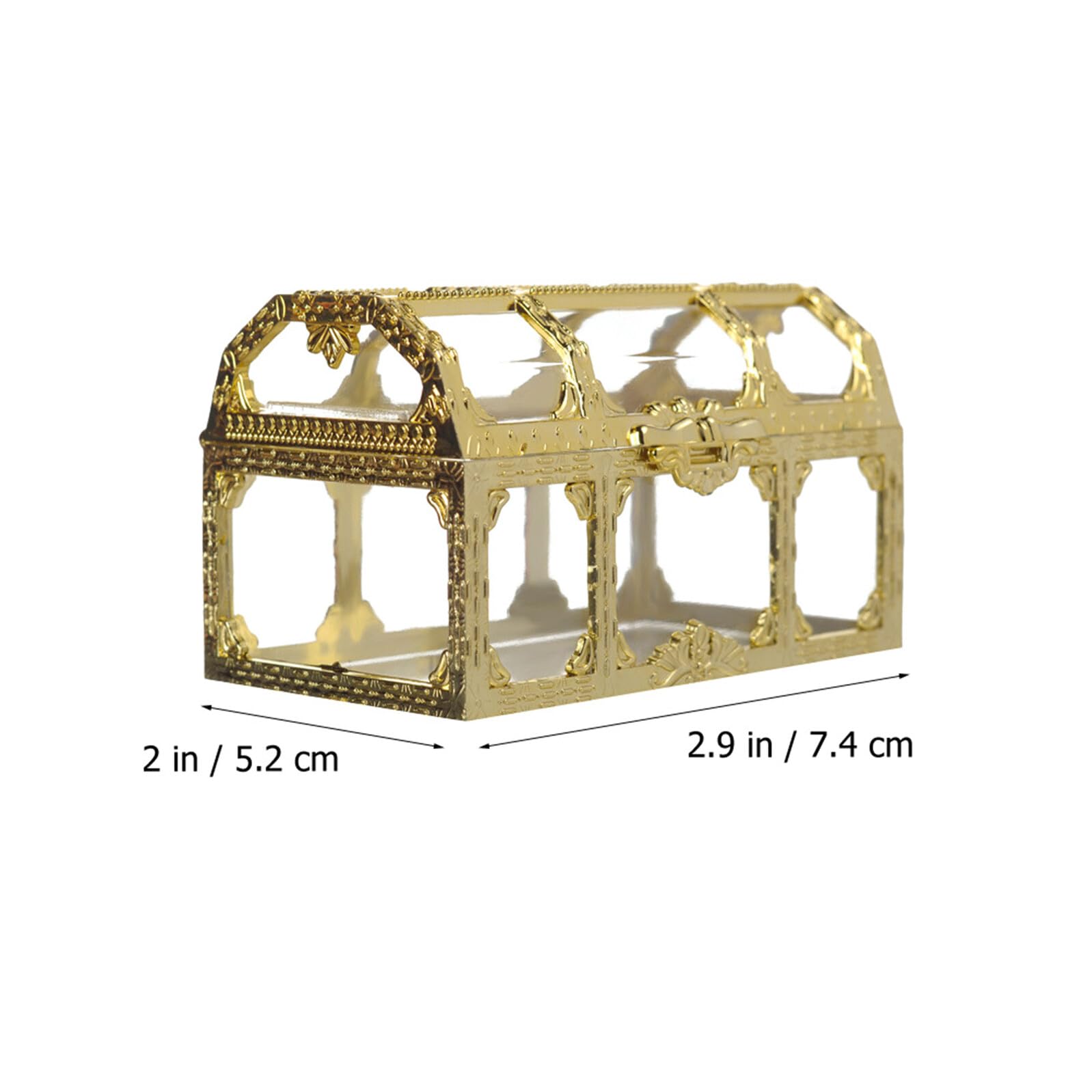 Abaodam Scatola Portaconfetti Treasure Chest 12 Pezzi Plastica Oro