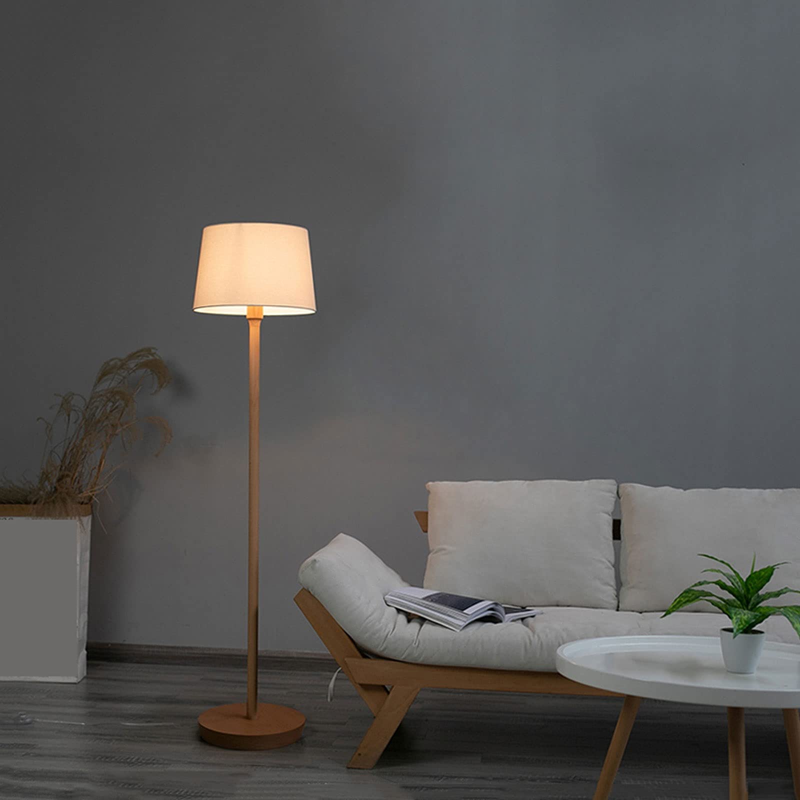 Lampada da Terra Lampada da terra moderna per camera da letto, Stand up lampade da lettura per soggiorno, illuminazione ufficio moderno con paralume in tessuto, lampada a palettoriali, lampada da terr
