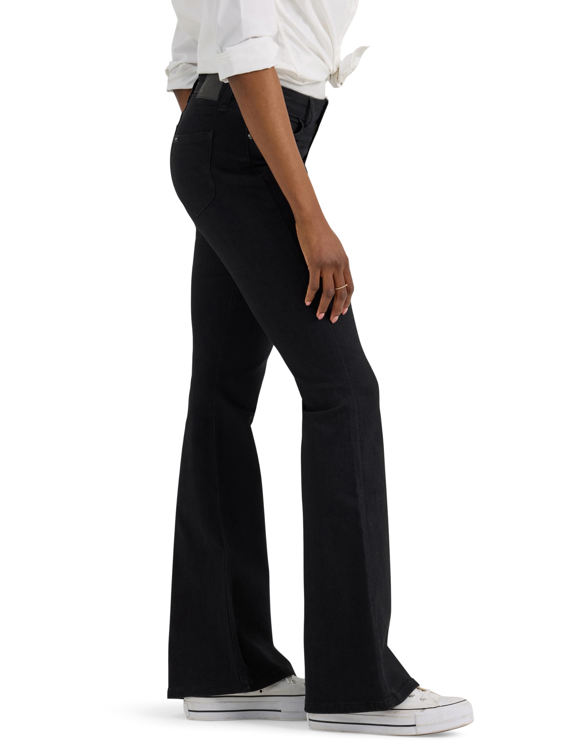 Lee Legendary Jean évasé taille mi-haute pour femme, noir, 46