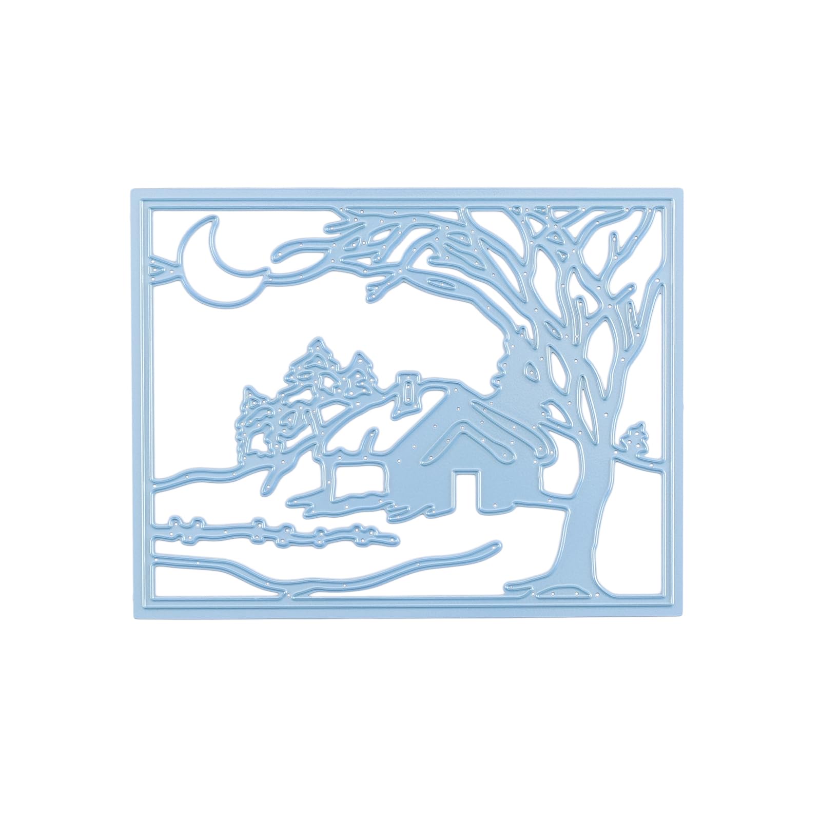 Nellie's Choice Cutting Christmas Scene, Moonlight Winternight Shape Die, 13.6 x 10.6 cm, Card Making Supplies, Metal Dies for Scrapbooking, DIY and Paper Crafts, Blue, 136x106mm