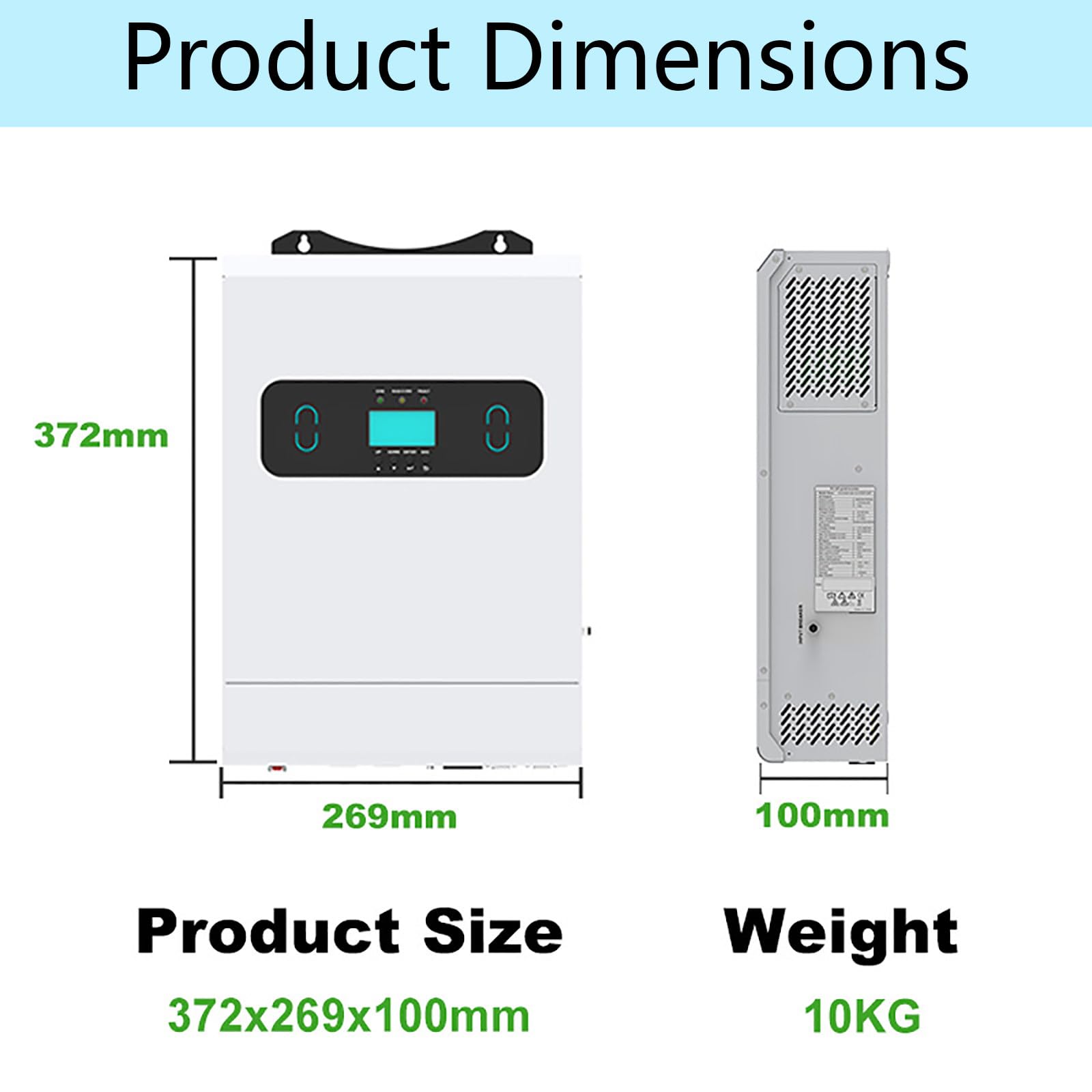 Inverter Solare Ibrido 3000W 220V | Regolatore Solare MPPT 60A | Max PV 3600W | Sistemi Solari per Casa, Cabina, Fuori Rete,48V