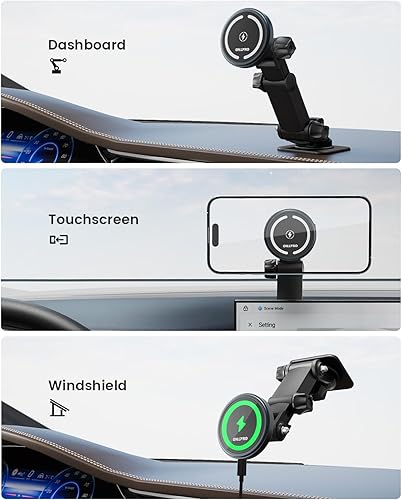 Vista 2 de OHLPRO Soporte de cargador de coche MagSafe para iPhone 17 16 15 14 13 Pro Max, soporte de teléfono de carga rápida de 15 W, accesorios magnéticos