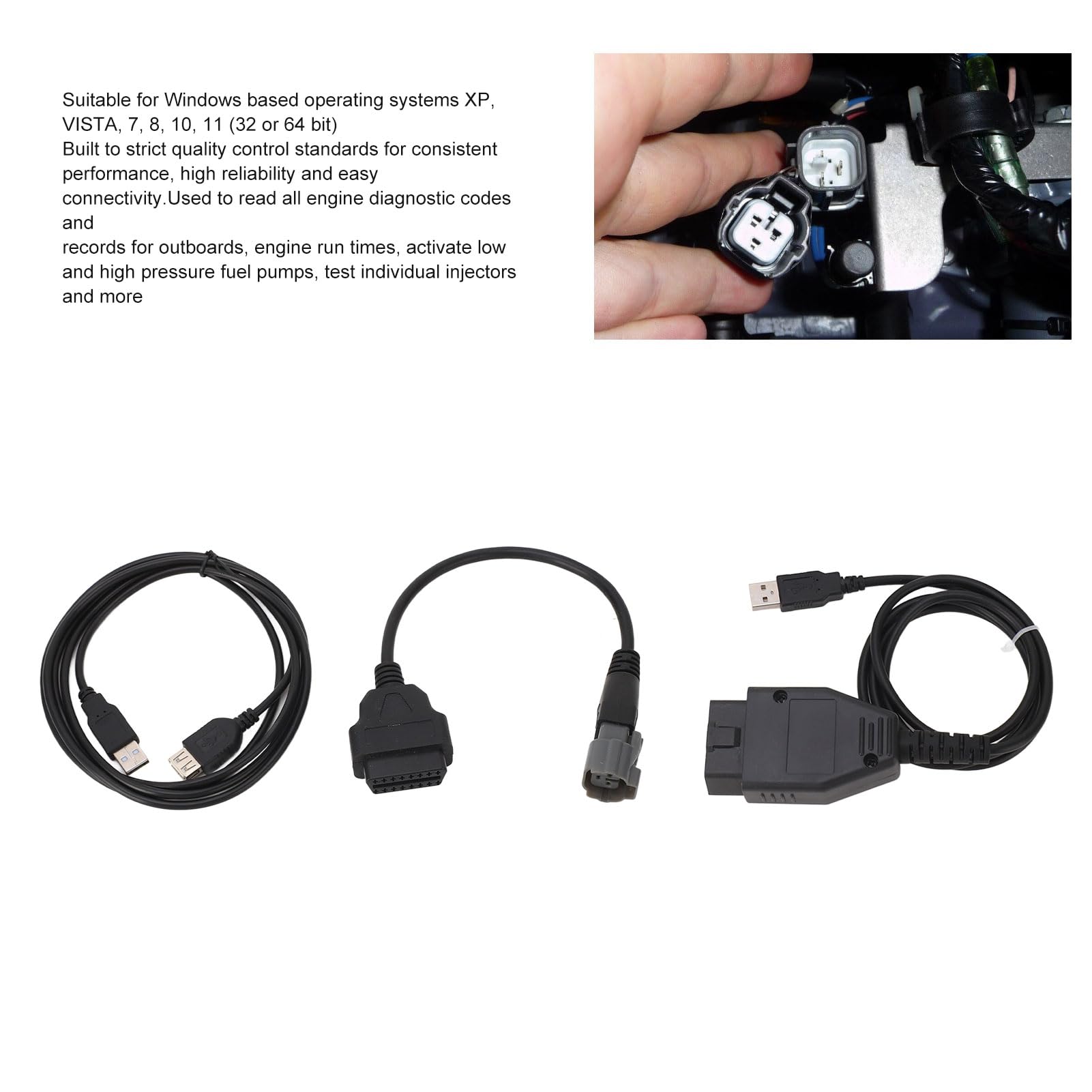 Diagnostyczny kabel testowy kabel adapter diagnostyczny do wszystkich modeli zaburtowych Hpdi kompatybilny odczyt silnika rekordy diagnostyczne Marine 225 Efi 4-suwowy