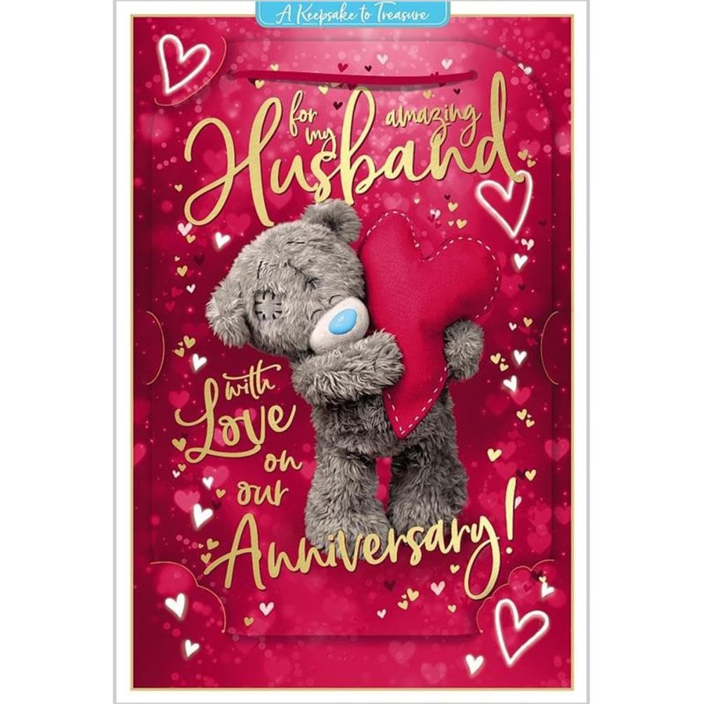Me to You Tatty Teddy Anniversary 3D Keepsake Card For My Amazing Husband 6 x 9 Inches - Official Collection