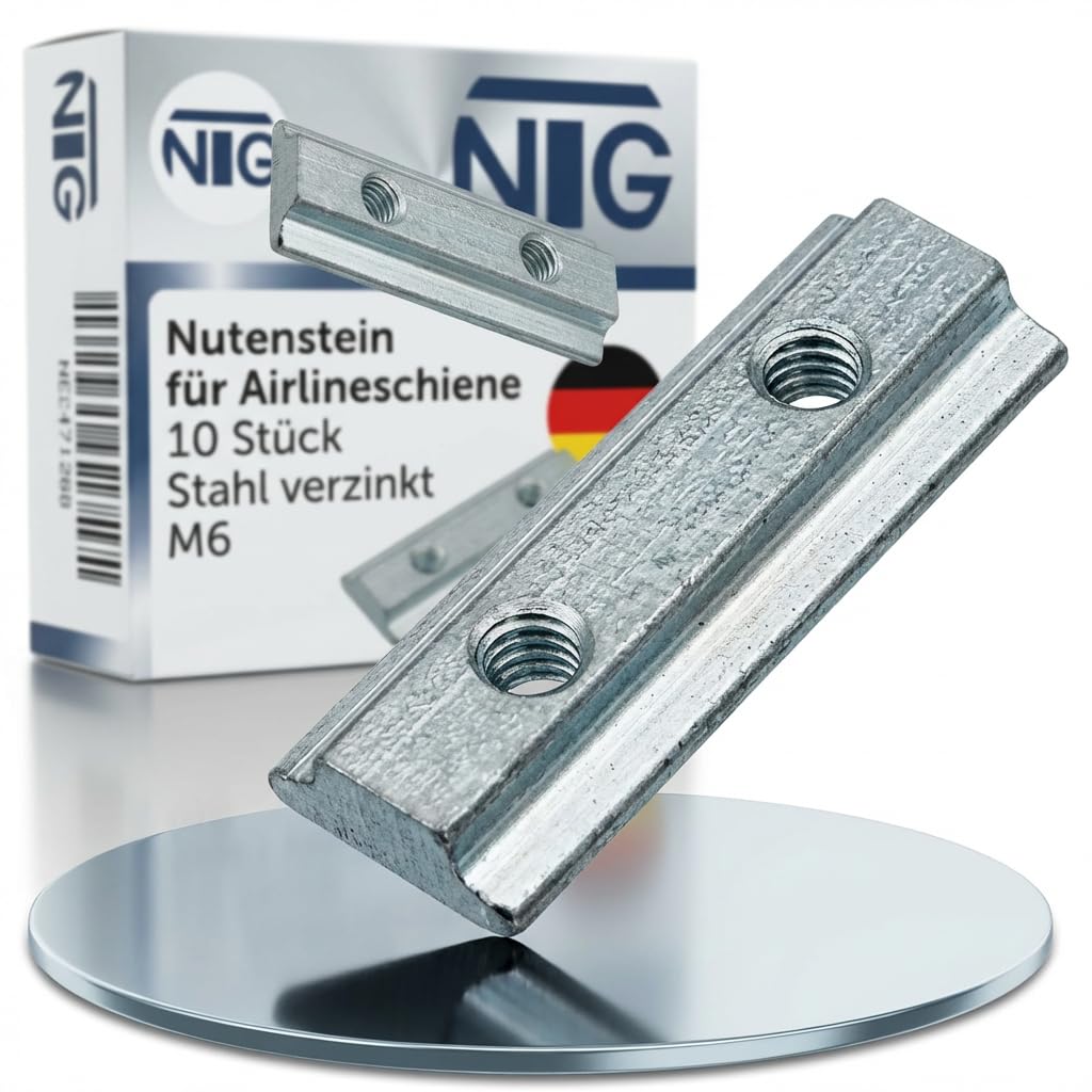 10 x écrous coulissants pour rails Airlin acier galvanisé M6 Arrimage du chargement Fitting 2xM6
