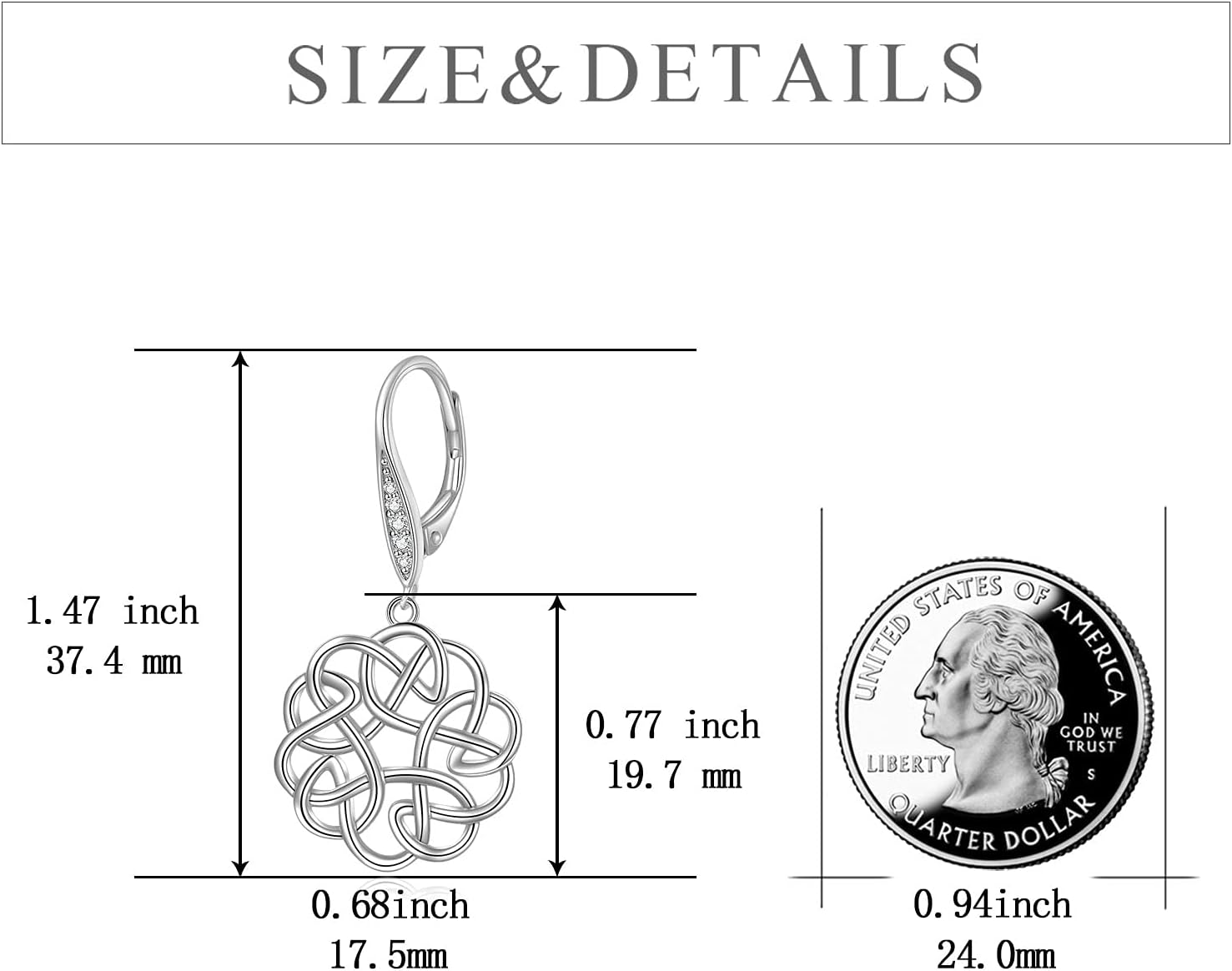 POPLYKE Celtic Filigree Teardrop Drop Dangle Earrings Sterling Silver Leverback Earrings Jewelry for Women - Image 6