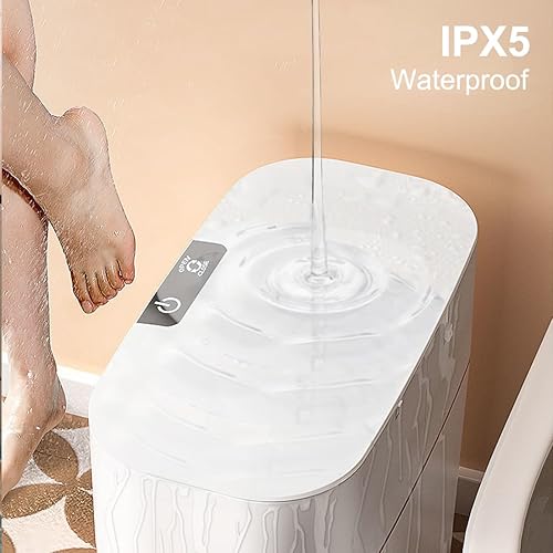 Miniatura 3 de Bote de basura de baño sin contacto con tapa, 3.2 galones, cubo de basura automático delgado de plástico para cocina, dormitorio, sala de estar,