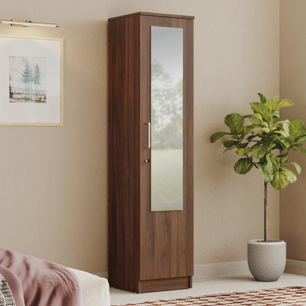 Wakefit Wardrobe | 1 Year Warranty | Engineered Wood Almirah, Cupboard for Clothes Storage | 1 Door | Hunor - Columbian Walnut-image-18