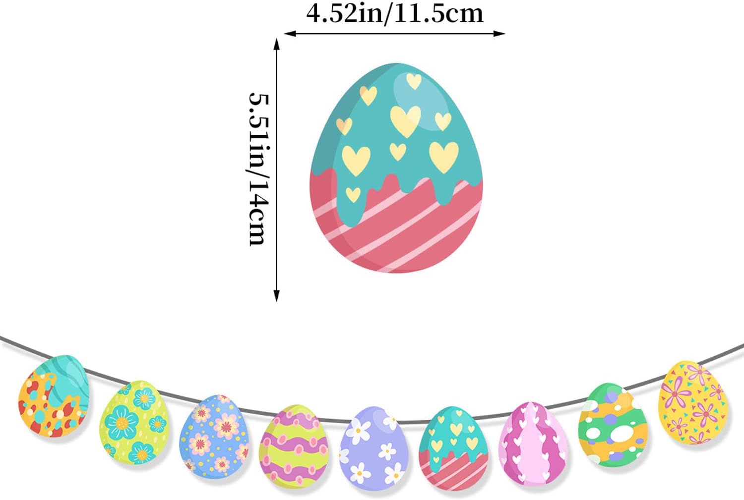 50 Pcs Easter Decorations Indoor Easter Décor, Easter Balloons, Happy Easter Banner, Egg Bunny Cup cake Topper for Home Office School Classroom Easter‘s Day Themed Party Decorations