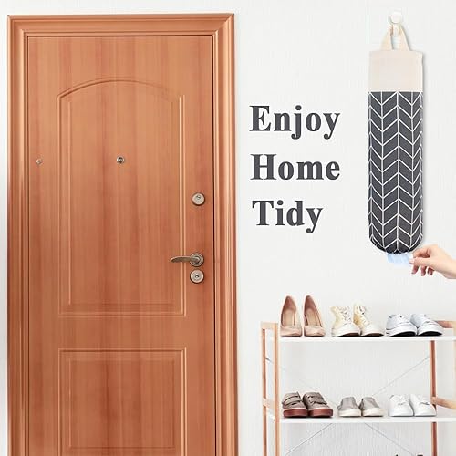 Miniatura 7 de Soporte para bolsas de plástico, dispensador de bolsa de comestibles, soporte de pared, organizador de almacenamiento para bolsas de basura para el