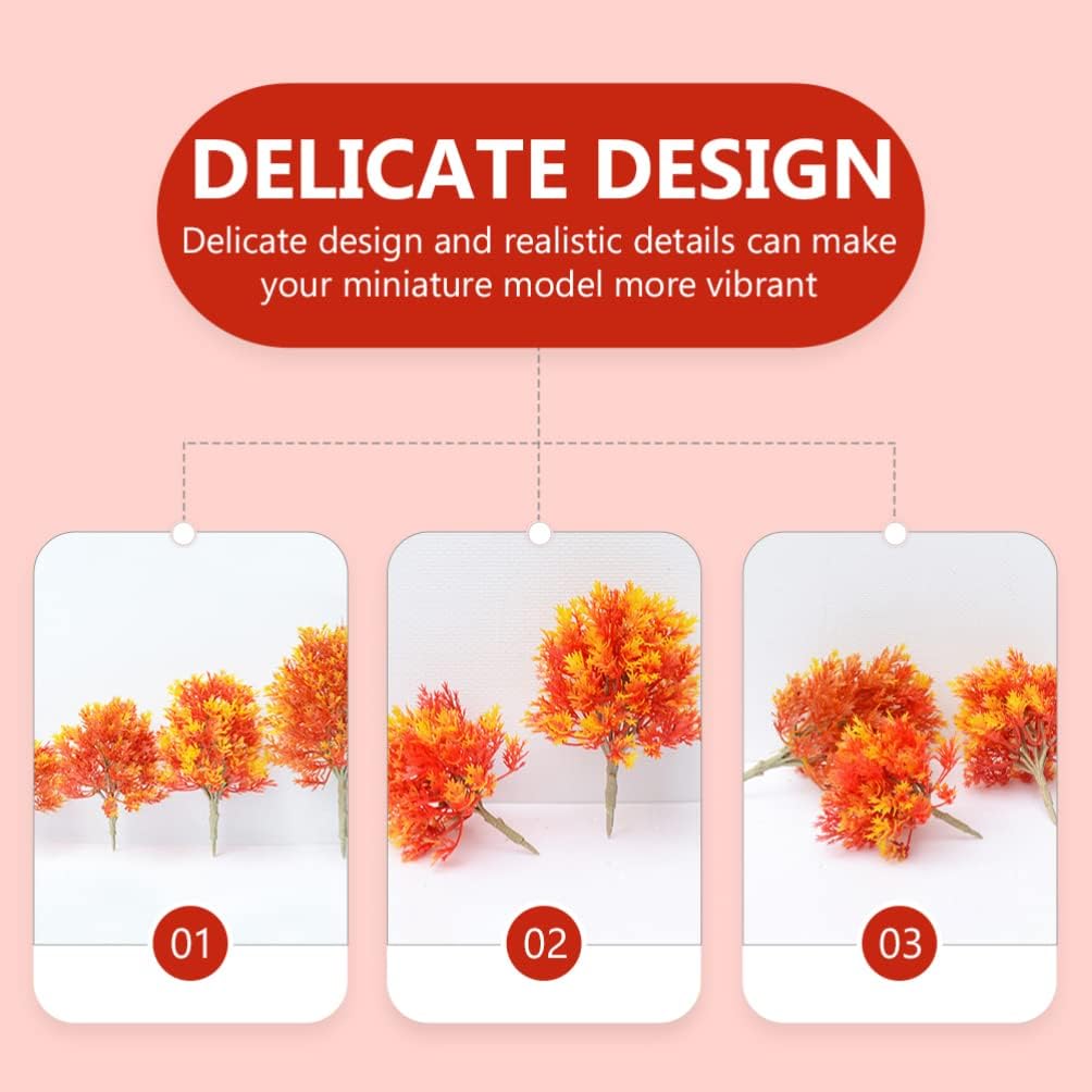 Toyvian Fall Decor 2pcs Miniature Artificial Maple Tree Artificial Maple Tree Model Ornament Plastic Tree Miniature Figurine for Micro Landscape Plant Pot Ornament 10cm Home Decor - Image 4