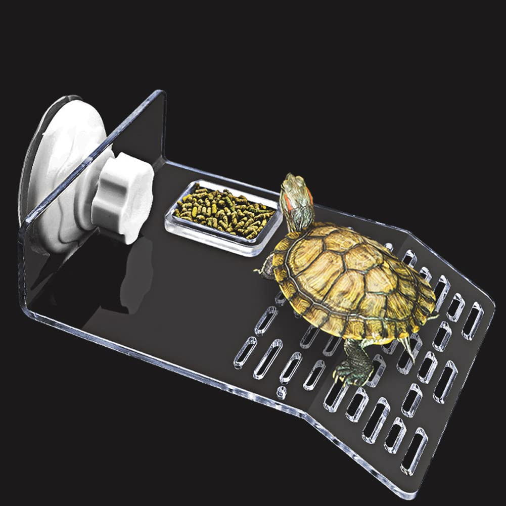 Hapihom Large Turtle Basking Platform With 2pcs Suction Cups, Tortoise Resting Terrace Fish Tank Aquarium Landscape Decoration