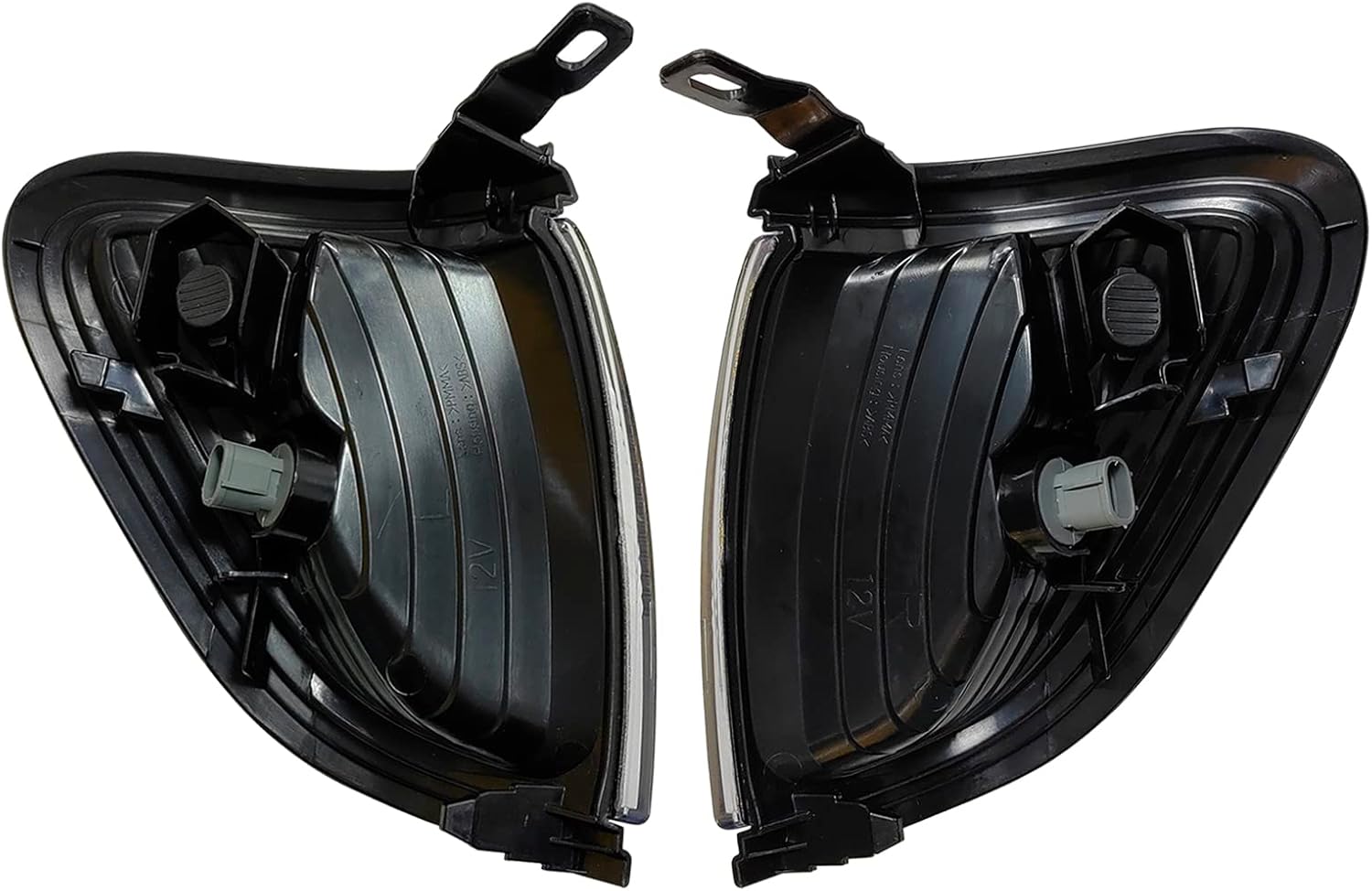 Driver and Passenger Side Park Signal Corner Marker Lights Assembly w/Black Trim Compatible with 2001-2004 Tacoma Pickup Truck 8162004090C0 8161004090C0