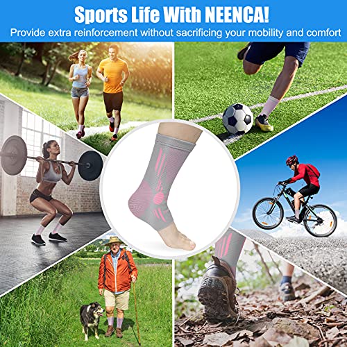 Image of NEENCA Foot & Ankle Brace Socks for Sprained-Ankle Compression Sleeves Set
