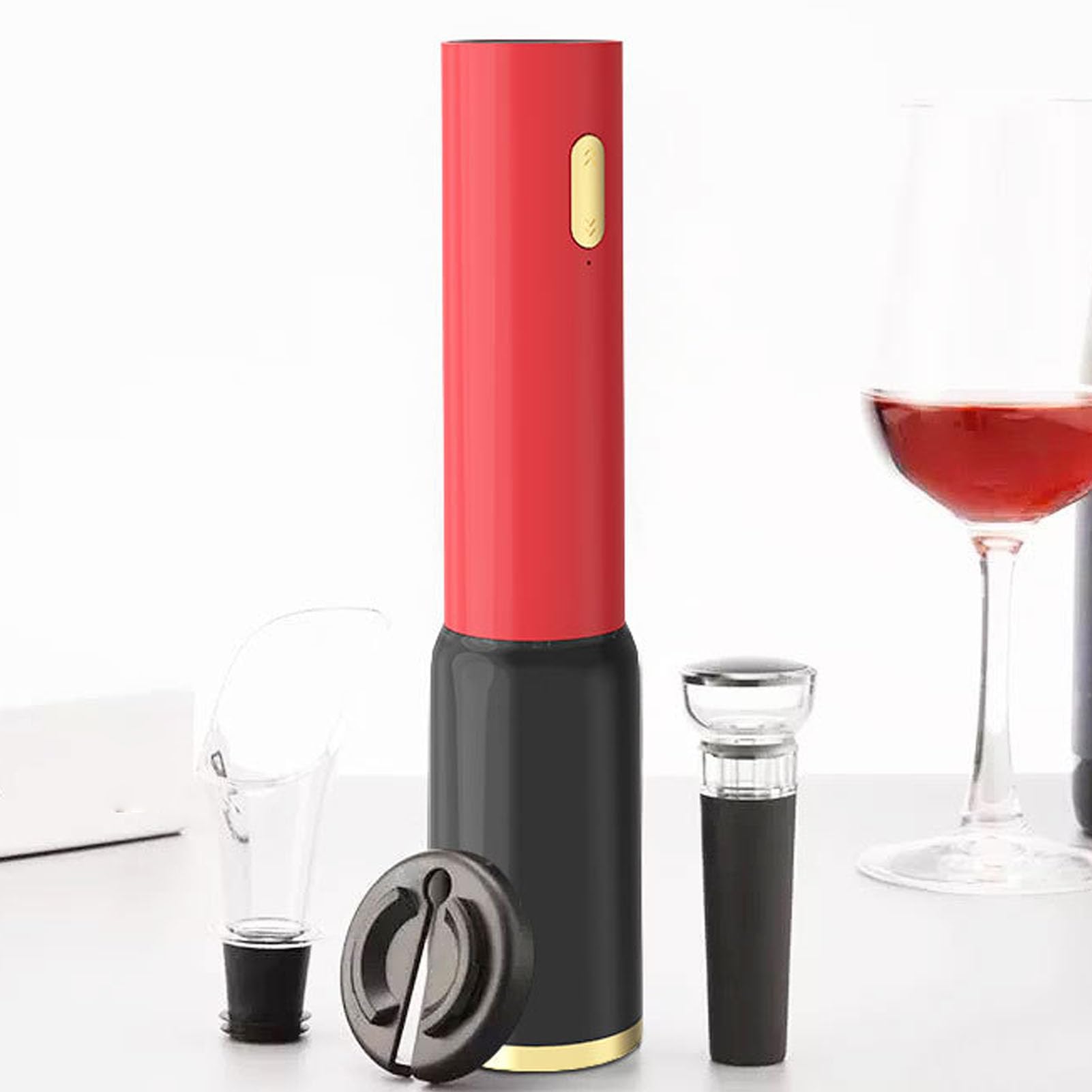 Automatischer Weinflaschenöffner, Elektrischer Weinkorkenzieher mit Eingebauter Batterie und Folienschneider für Party-Bierflaschen in der Küche zu Hause