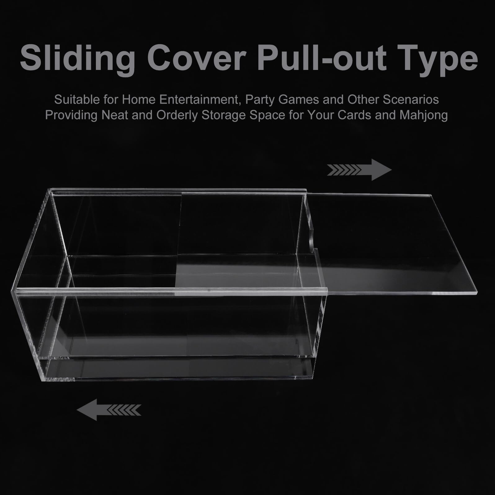 TOYANDONA Transparent Mahjong Tile Storage Box z Akrylu Komory Płytki i Karty Do Gry Przezroczysty Organizator Do Mahjonga Idealny Spotkania