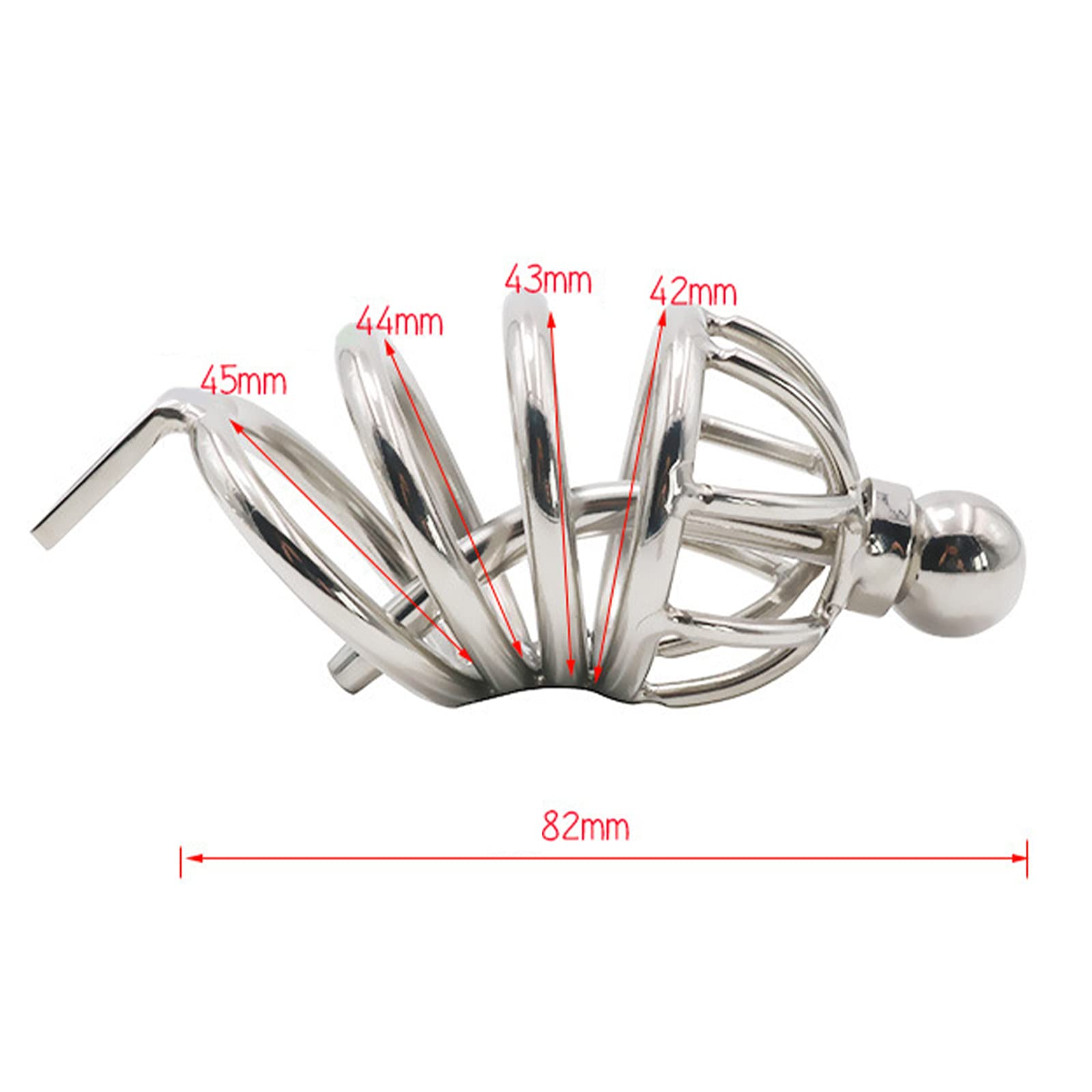 Gabbia per pene Cintura di castità con catetere e plug anale Sfere anali Castità in metallo Gabbia di castità Butt Plug Gabbia per cazzi con plug per pene Gancio anale(Ø38.1mm)