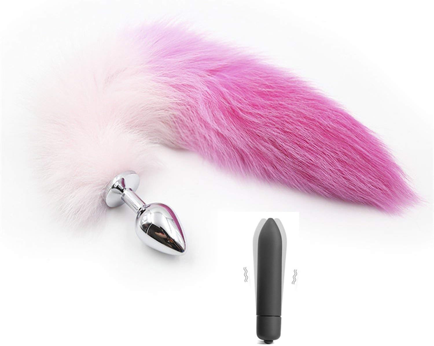 Vibrador de 10 velocidades de silicona/metal anal Plug ...