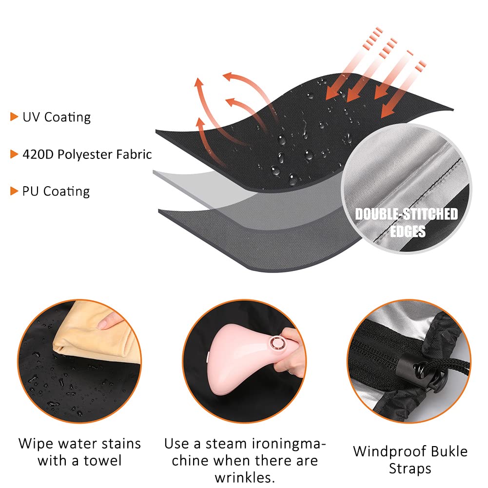 Copertura per poltrona sospesa, impermeabile, anti-UV, con chiusura lampo, grande tessuto Oxford 420D, per poltrona sospesa, rivestimento in PVC, per esterni (115 x 190 cm)