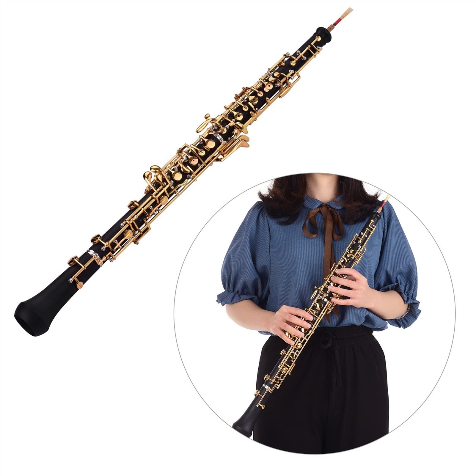 Strumento Oboe Strumento in Pelle con Tasti Semi-automatizzati in Stile Professionale con Tasti Semi-Automatici con Tasti Semi-Automatici con Guantoni con Guantoni Ad Oboe Reed Principiante di