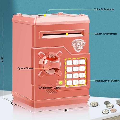 Miniatura 2 de Alcancías electrónicas para niños, gran juguete de regalo para niños y niñas, caja de ahorro de dinero con contraseña, regalo perfecto para niños y