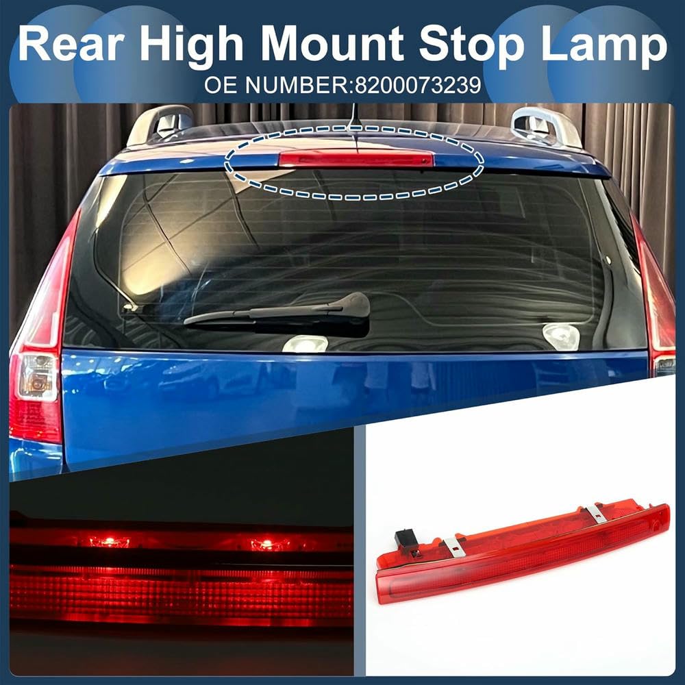 Tercera luz de Freno LED de Montaje Alto para Luces de Freno traseras, para Renault Megane Mk2 Hatchback 2002-2009 Scenic II 2003-2009 Grand Scenic 2004-2009 8200073239