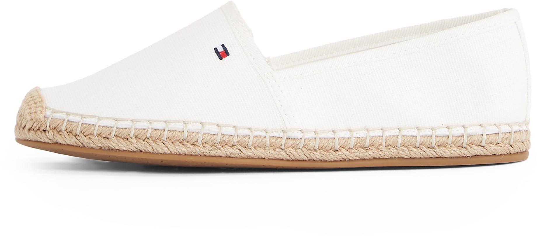 TOMMY HILFIGER Women's Flag Canvas Espadrille, White (Ecru), 6.5
