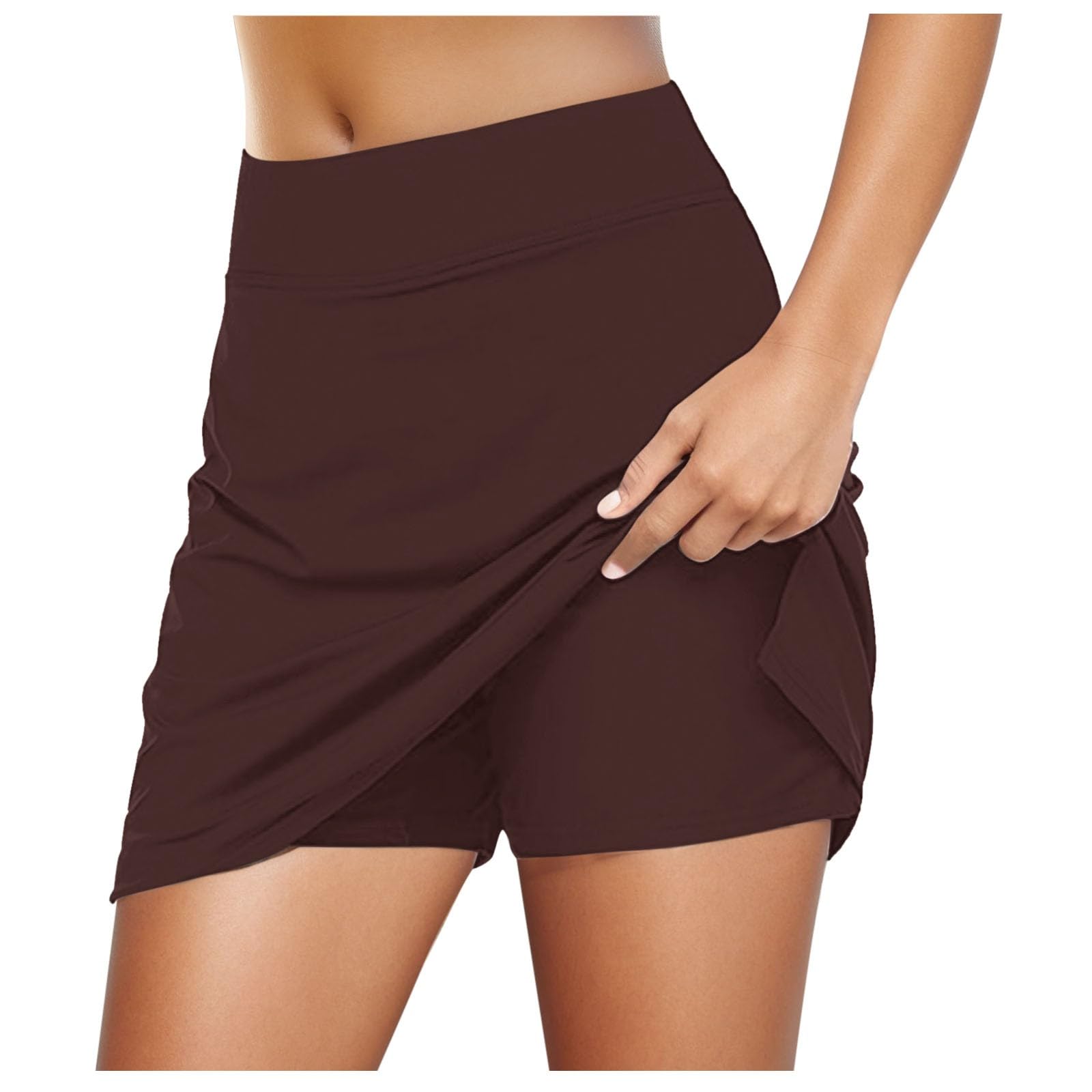 Tennisrock Damen Mit Hose Kurz Sommerrock Hohe Taille Sport Hosenrock Outdoor Atmungsaktive Sommer Sportrock Rock Golfrock
