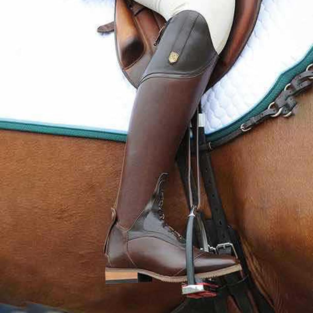 Botas Ecuestres para Mujer Botas De Caballero Retro De Cuero De PU con Cordones Botas De Montar para Señoras para Carreras De Caballos Al Aire Libre hasta La Rodilla (Brown,38)