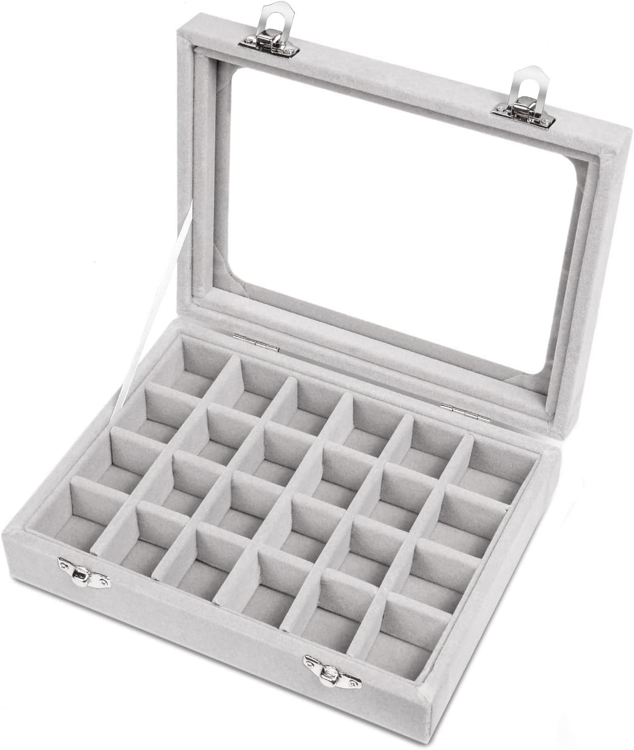 Natseekgo 24 Compartments Women's Jewellery Box Jewellery Case Jewellery Stand Storage Box for Rings Earrings Necklace