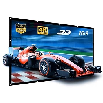 Dev Lite Screen 106 Inches Diagonal 16:9 Aspect Ratio, 92 Inches x 52 Inches, Supports UHD-3D-4K Technology Universal Eyelets Type, 8 Feet x 4.5 Feet Projector Screen (Width 234 cm x 132 cm Height