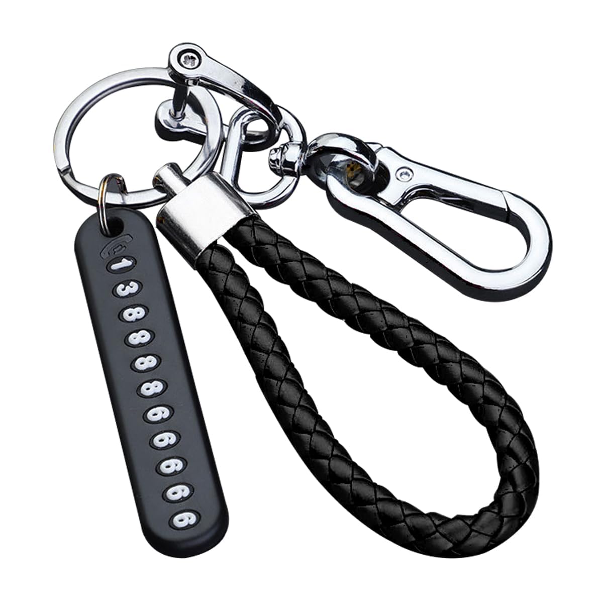 R-timer Car Key Ring for Hyundai i30, Heavy Duty Leather Fob Chain Luxury Keyring Holder Anti-Lost Car Keychain PU Leather Braided Strap