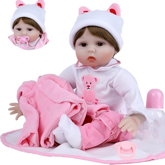 Ziyiui 22 Pouce Realiste Bebe Poupee Reborn Fille Poupons En Silicone Yeux Ouverts Toddlers Nouveau Ne Bebe Reborn Baby Dolls Garcon Amazon Fr Jeux Et Jouets