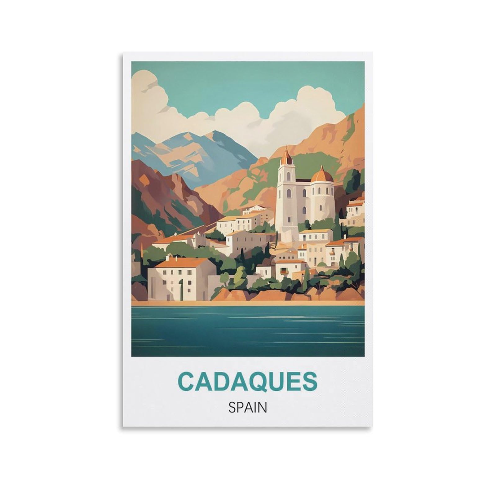 Nprzm A115 Metal Signs Cadaques Spain Tin Signs Painting Cafe Opera House Art Wall Decoration Plaque 20X30cm