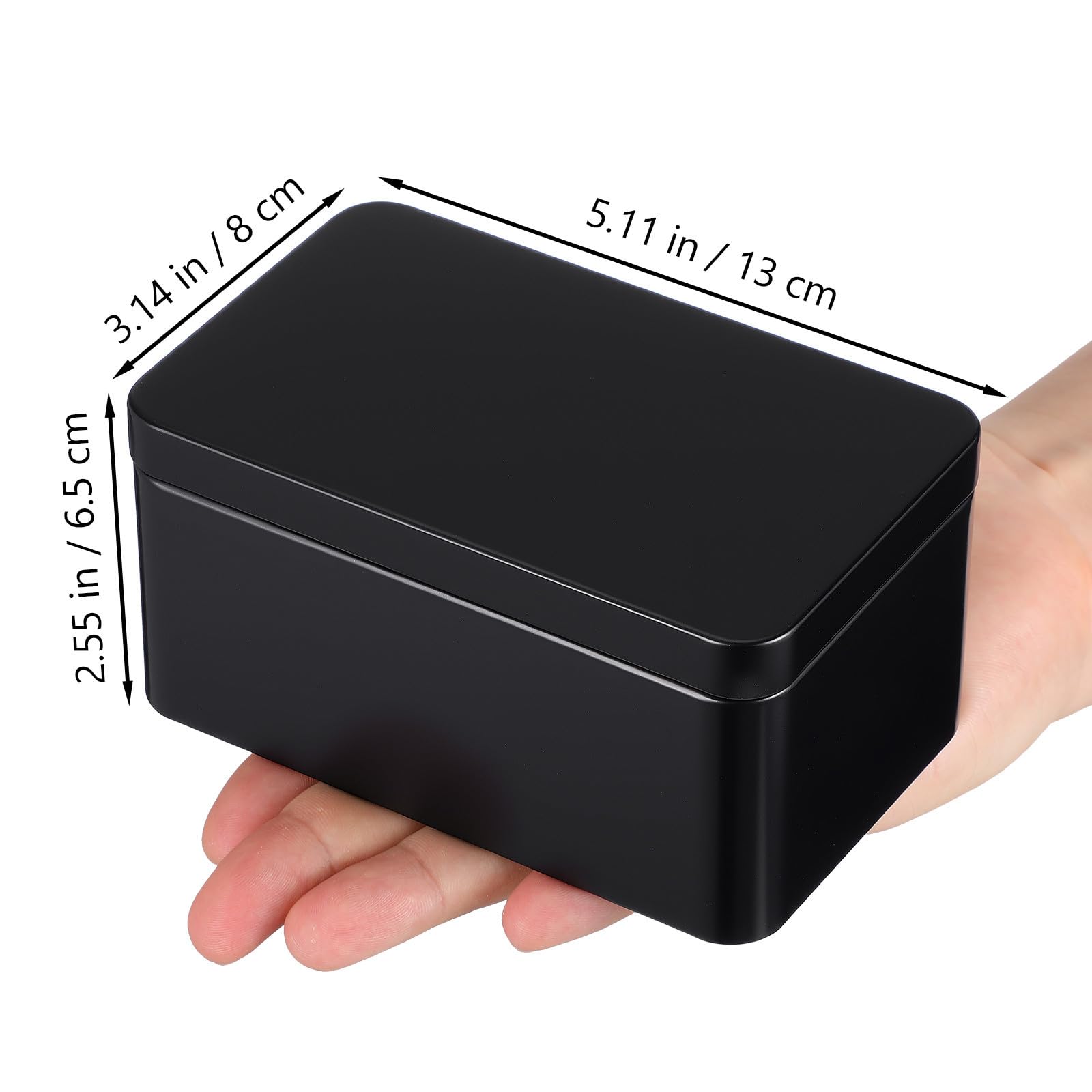 BESTOYARD Caja de Hojalata Rectangular para Té 13x8x6 Cm Negra
