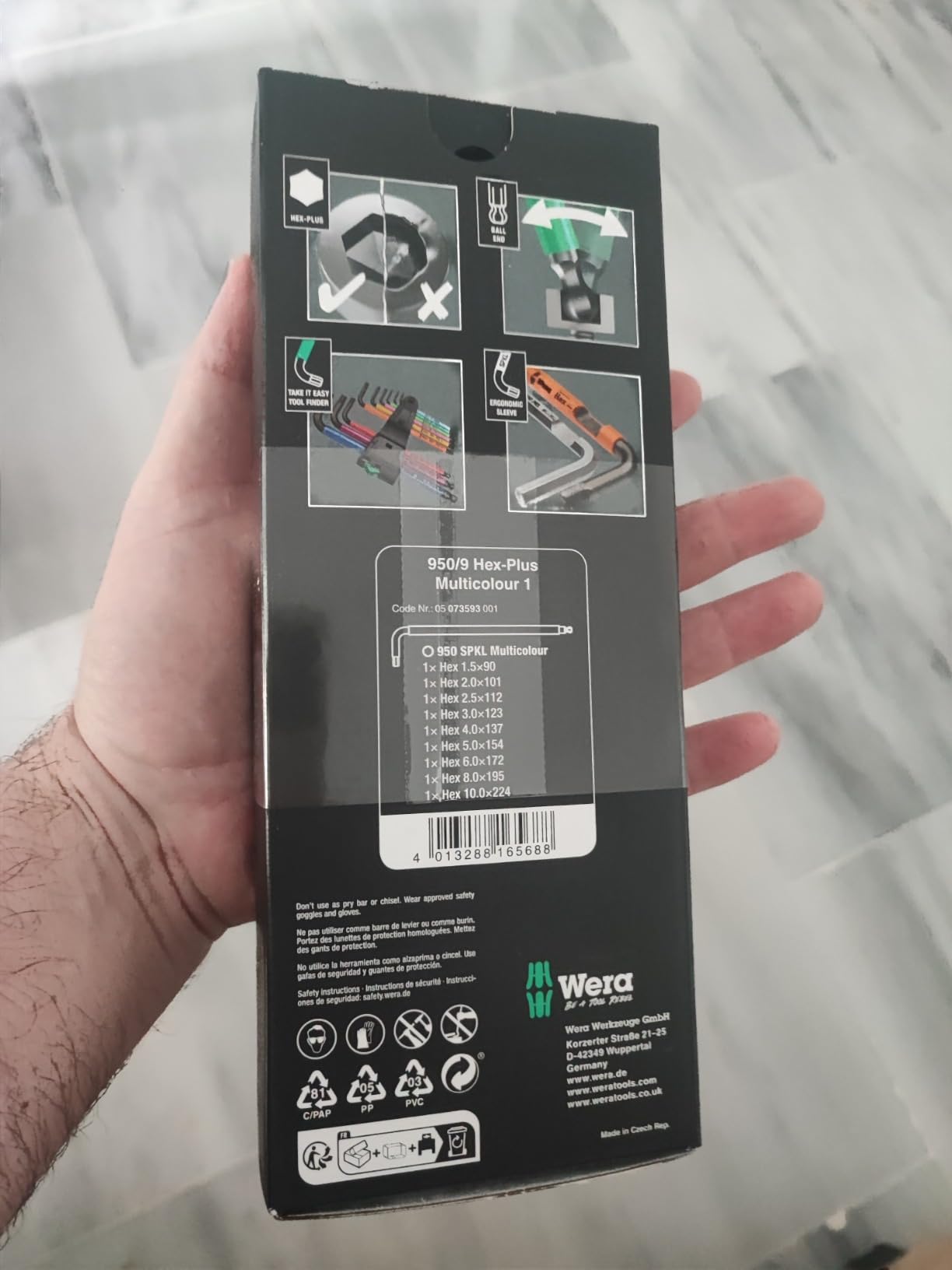 Wera Tools 05073593001 950 SPKL/9 SM N SB Long ARM HEX Key Set, One Size, Multi photo review