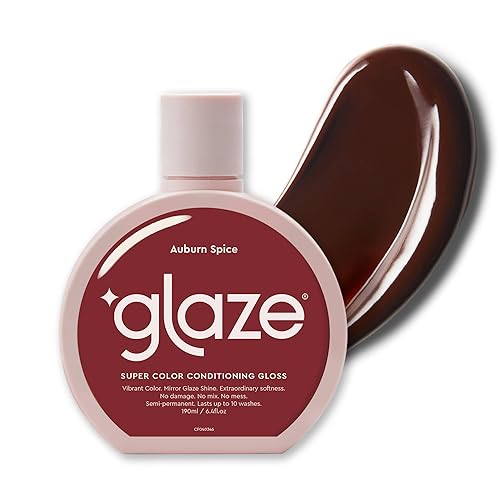 Glaze Super Color Conditioning Gloss, Auburn Spice 6.4 fl oz (2-3 tratamientos capilares) galardonado tratamiento de brillo para el cabello y tinte