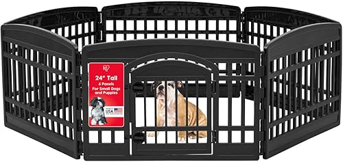 IRIS USA - Corralito para mascotas con puerta, 8paneles