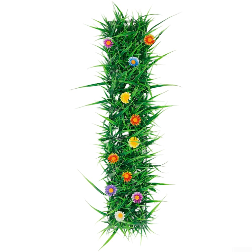 Tappeto in erba sintetica per esterni, dall'aspetto naturale, a bassa manutenzione, decorazione da giardino (31,5 x 60 cm)