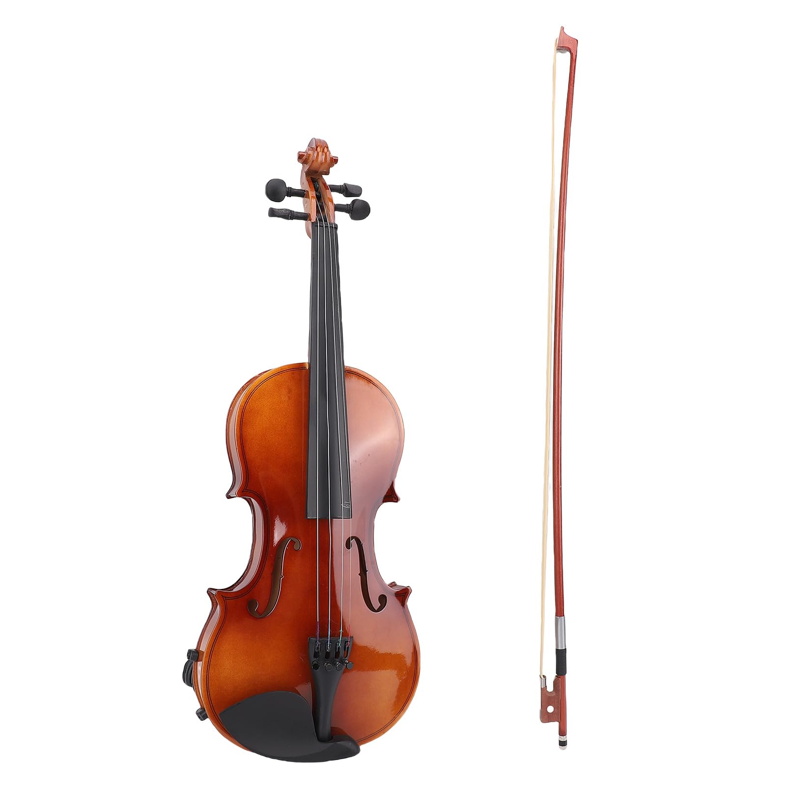 LiebeWH 4 4 Set Completo di Violino Kit per Principianti in Legno con Custodia Accordatore per Poggiaspalla Ricca Risonanza Finitura Opaca Strumento Completo per Principianti per Bambini Adolescenti
