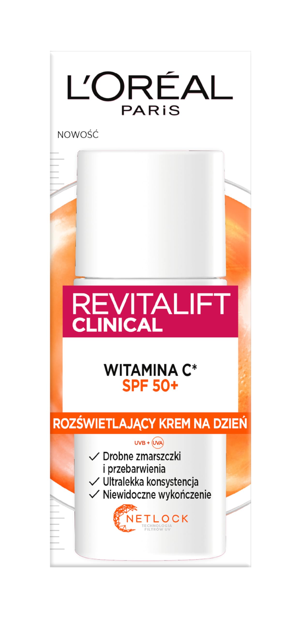 L'Oréal Paris Revitalift Clinical Rozświetlający UV fluid SPF50+ z witaminą C*, 50 ml
