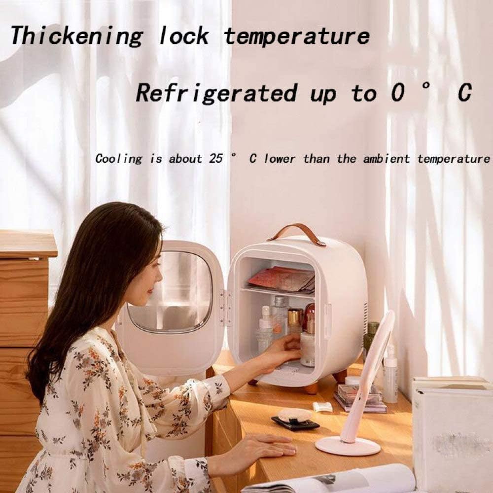 Mini Fridge Portable，Quiet Cooling Compact Warmer Cooler Skincare Minibar Makeup Refrigerators Drinks for Cars Homes Offices Dorms(D)