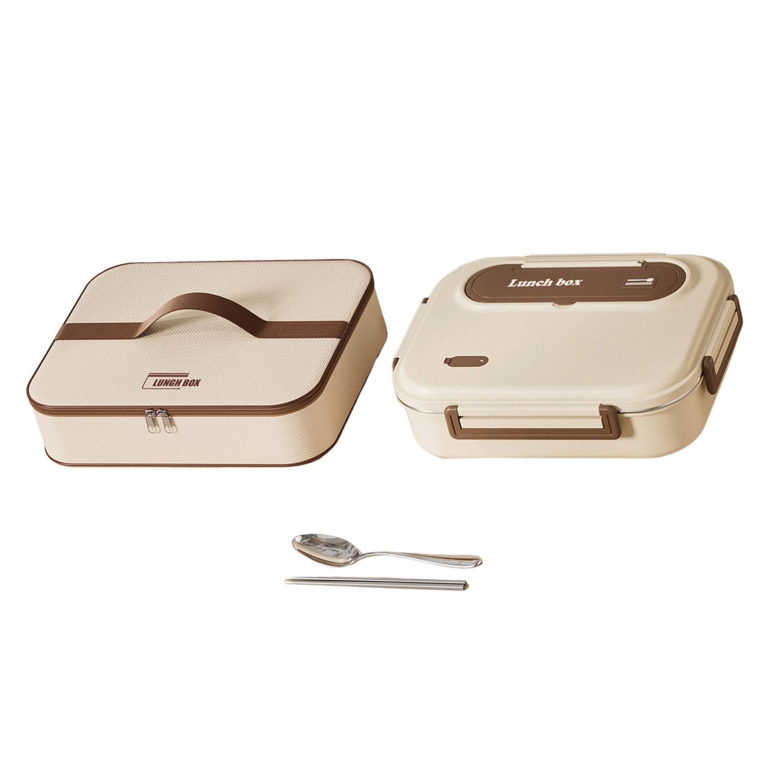 Xinsheinelry Stainless Steel Thermal Lunch Container with Soup Bowl Spoon Chopsticks 5 Compartment Insulated Divided Bentos Box Set Meal Preps Box