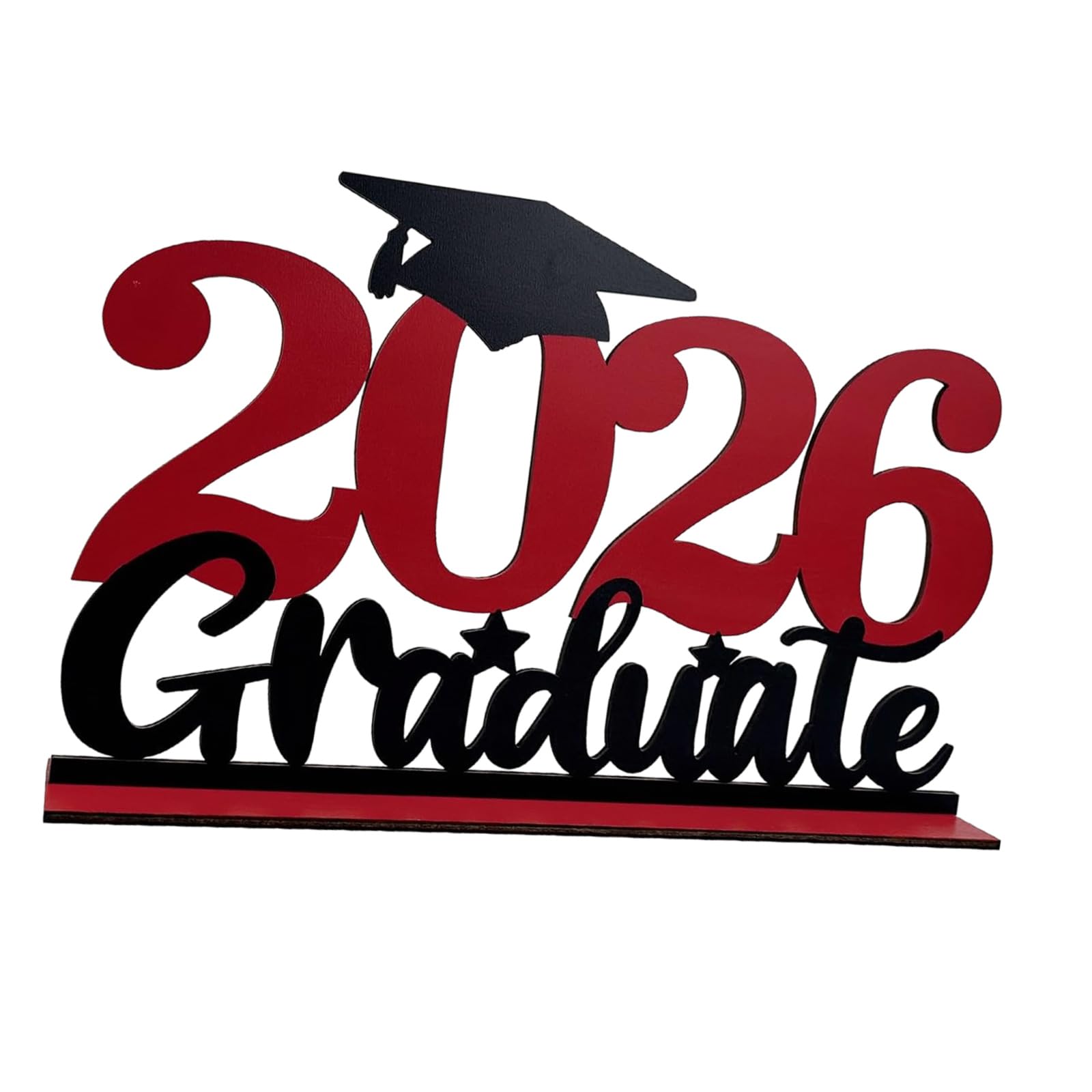 Stylish 2026 Graduation Year Keepsakes Artificial Wooden Table Sign for 2026 Congrat Grad Party Decoration Supplies Graduation Table Sign